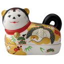 昭峰作 陶器製 犬筥飾り 犬箱飾り 【鶴】〈いぬばこ 日本の伝統品 犬の置物お飾り 雛人形脇飾り おひなさまの守護神 おひな飾りの守護神 嫁入り道具 お産・赤ち...
