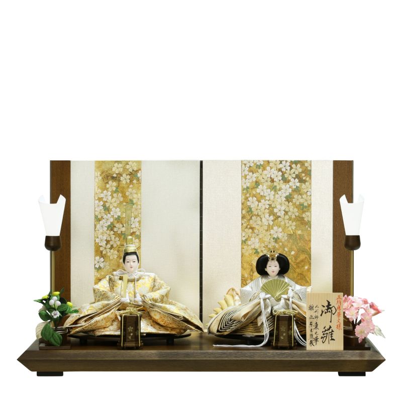 送料無料東玉　雛人形　東之華親王飾り　木製平台飾り　【天華】〈豪華 煌びやか お雛様 お雛さま おひな様 おひなさま お雛飾り お内裏様 雛祭り 三月三日 初節句 初節供 桃の節句 衣裳着人形 二人飾り 2人飾り 殿姫飾り〉