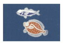 和紙テーブルマット テーブルクロス・デスクマット 柄:さかな・魚(紺) 28×47cm タペストリーにしても高級感があります!