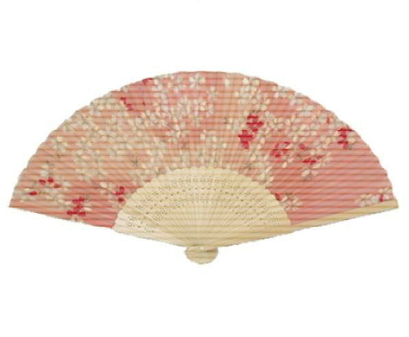 高級品！　涼　粋シルク扇子・せんす　桜（ピンク）　〈夏のアイテム 日本の伝統品 和の商品 おうぎ うちわ 団扇 ウチワ 外国人・海外へのおみやげ お土産 日本のおみやげ〉