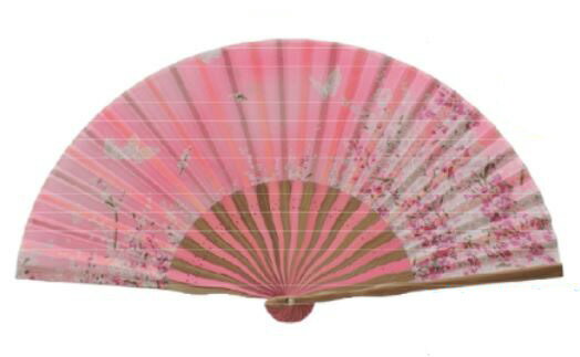 《新作》　高級品！　涼　粋彩扇子・せんす　蝶ピンク