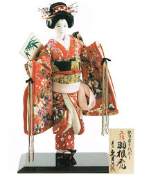 久月監製　柴田家千代作　日本人形（尾山人形）　10号　正絹　【羽根禿】　Japanese doll　〈人形の久月 日本の伝統品 にほんにんぎょう 和人形 伝統人形 お人形 和の置物・お飾り インテリア 日本文化 伝統工芸品 海外・外国へのお土産・プレゼント〉