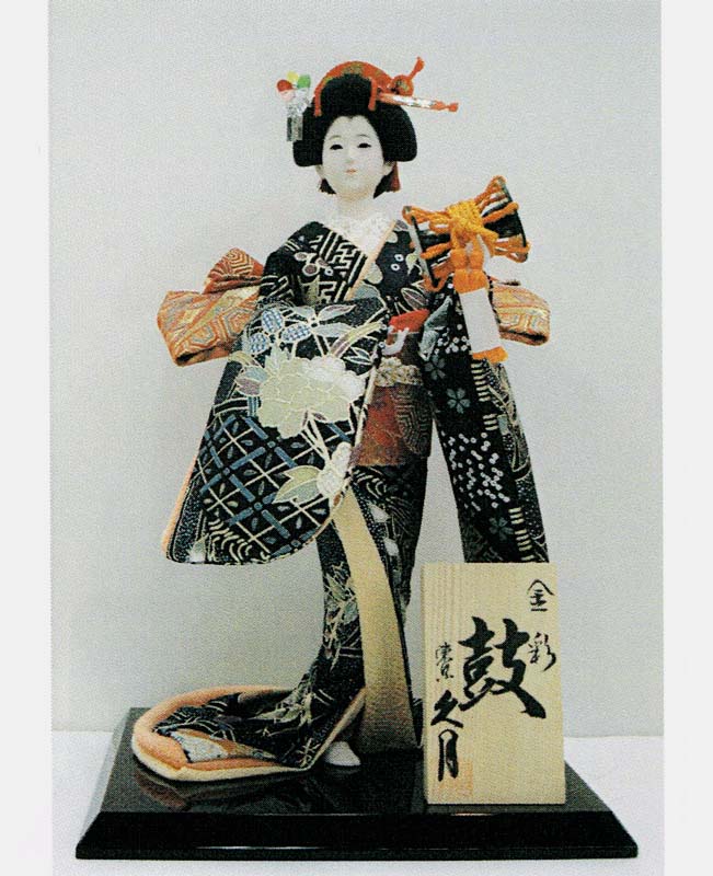 久月作　日本人形（尾山人形）　8号　金彩　【藍寿】　Japanese doll　〈日本の伝統品　にほんにんぎょう　和人形　お人形　和の置物・お飾り　インテリア　日本のおみやげ　海外・外国へのお土産・プレゼントにもおススメです！　通販〉