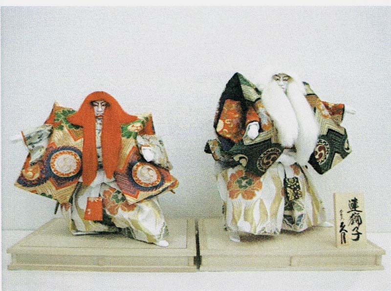 久月作　日本人形　連獅子　れんじし　Japanese Noh dolls