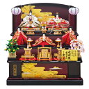 送料無料 久月作 雛人形 西陣織金襴 駿河古典蒔絵 段織 十番親王 三五官女 衣装着五人揃い 木製三段飾り 【永明雛】 〈お雛様 お雛飾り ひな人形 屋形に鶴蒔...