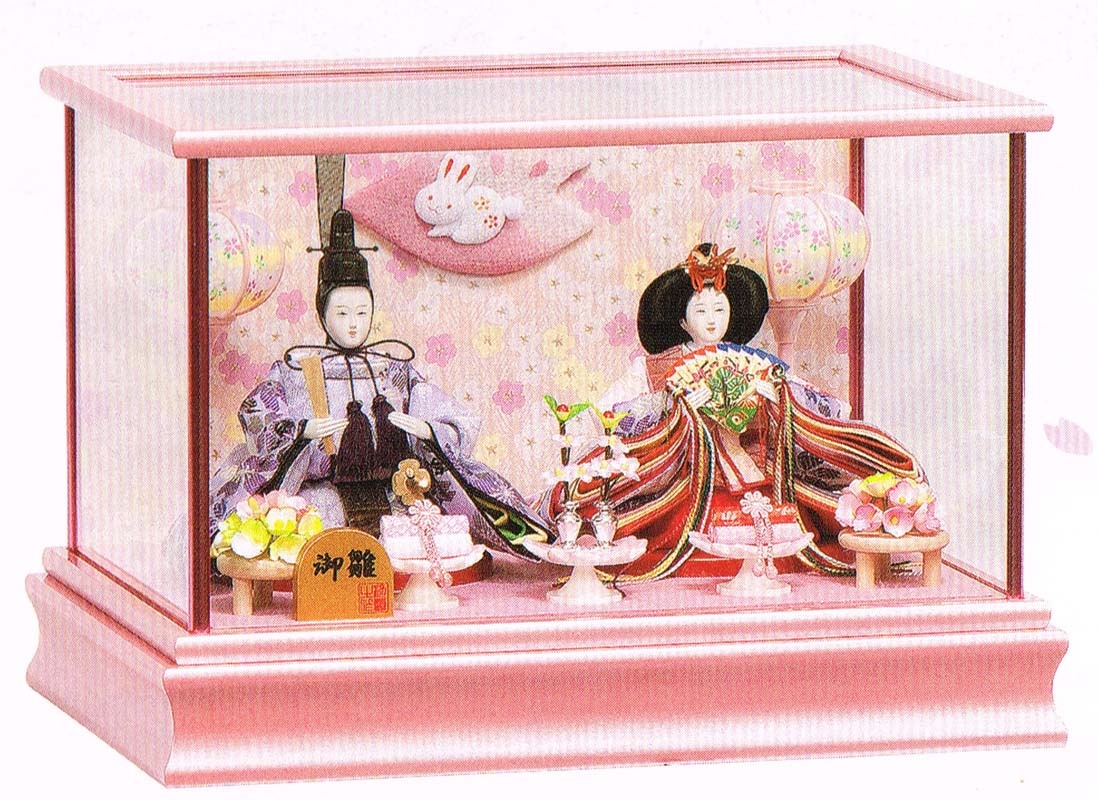 送料無料　平安豊久作　雛人形　衣装着親王　ガラスケース入り飾り　【友佳】　〈お雛様 お雛さま おひな様 お雛飾り おひな飾り お内裏様 お姫様 雛祭り ひな人形 桃の節句 3月3日 衣裳着人形 ひな人形ケース飾り 二人飾り 雛2人飾り〉
