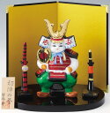 磁器製 五月人形 5月人形 端午の節句 子供の日 5月5日 初陣の誉れ若武者 丸盆・二曲金屏風・弓太刀