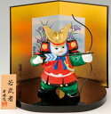 白磁器製 五月人形 5月人形 端午の節句 子供の日 5月5日 丸盆のり若武者弓取り飾りと二曲屏風