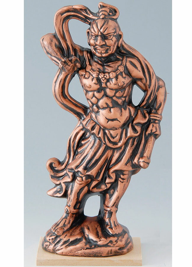 仏像シリーズ ブロンズカラー（青銅色）塗装 陶器製 仏像 【仁王 金剛力士像 吽形】（中） 瀬戸物 日本製です。 〈仏教 仏様 ぶつぞう ぶっきょう ほとけさま 仁王様 仁王像 二王 におう うんぎょう 海外旅行 外国人への日本のお土産としても人気です。〉
