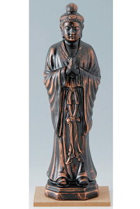 仏像シリーズ ブロンズカラー(青銅色)塗装 陶器製 仏像 【月光菩薩】(中) 瀬戸物 日本製です。 〈仏教 仏様 ぶつぞう ぶっきょう ほとけさま がっこうぼさつ 薬師三尊の右脇侍 海外旅行・外国人への日本のお土産としても人気です。〉
