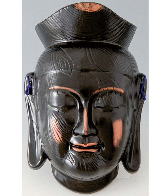 《新作》　陶器製　仏面　吉祥面　（大）　〈仏教　みろくぼさつ　ミロクボサツ　彌勒菩薩　仏様　お顔〉