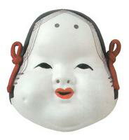 陶器製 能面 吉祥面 五号 【お亀】 Noh mask 〈海外旅行・外国人へのお土産・プレゼントにも人気です。 陶器製品 日本の伝統品 日本の伝統工芸品 日本の...