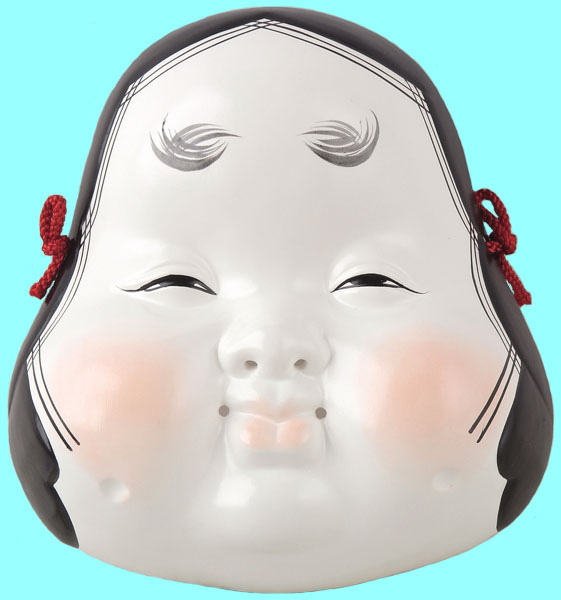 陶器製 能面 吉祥面 【お亀】 Noh mask 海外旅行・外国人へのお土産・プレゼントにも人気です 陶器製品 日本の伝統品 日本の伝統工芸品 日本の伝統文化 仮面 能面 おかめ お面 おめん のうめん…