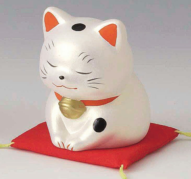 開運招福の縁起物です! 縁起物 笑福喜楽 陶器製 福助型招き猫 いらっしゃいませ! 〈開運 招福 縁起物 福助 招き猫 ふくすけ まねきねこ 陶器の置物 和のイ...