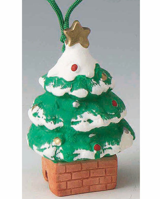 陶器製　クリスマス飾り　福鈴クリスマスツリー　Earthenware Christmas Tree　〈縁起物　陶器の置物　和の置物　お洒落インテリア　木のお飾り　クリスマスデコレーション　クリスマス飾り　アート　贈り物・プレゼントにも人気です！　通販〉