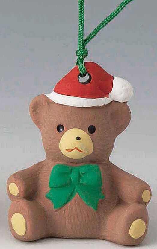 陶器製　クリスマス飾り　福鈴テディベアー　Earthenware Teddy bear