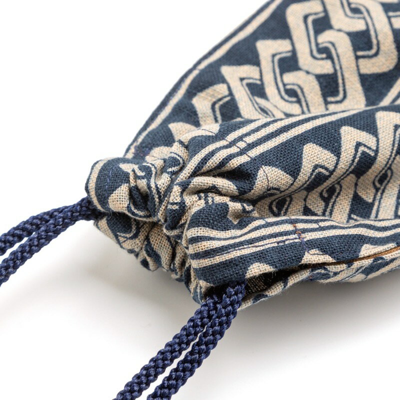 藍調型染の和太鼓バチ入れ2・吉原つなぎ