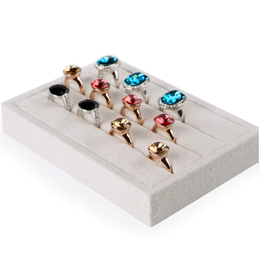 Woodten リングケースリングスタンドウォームリング イヤリング スタンド ジュエリー アクセサリー ディスプレイ ストレージ ボックス ベルベット リング ディスプレイ スタンド スロット リング イヤリング ディスプレイ トレイ ジュエリー ストレージ ボックス