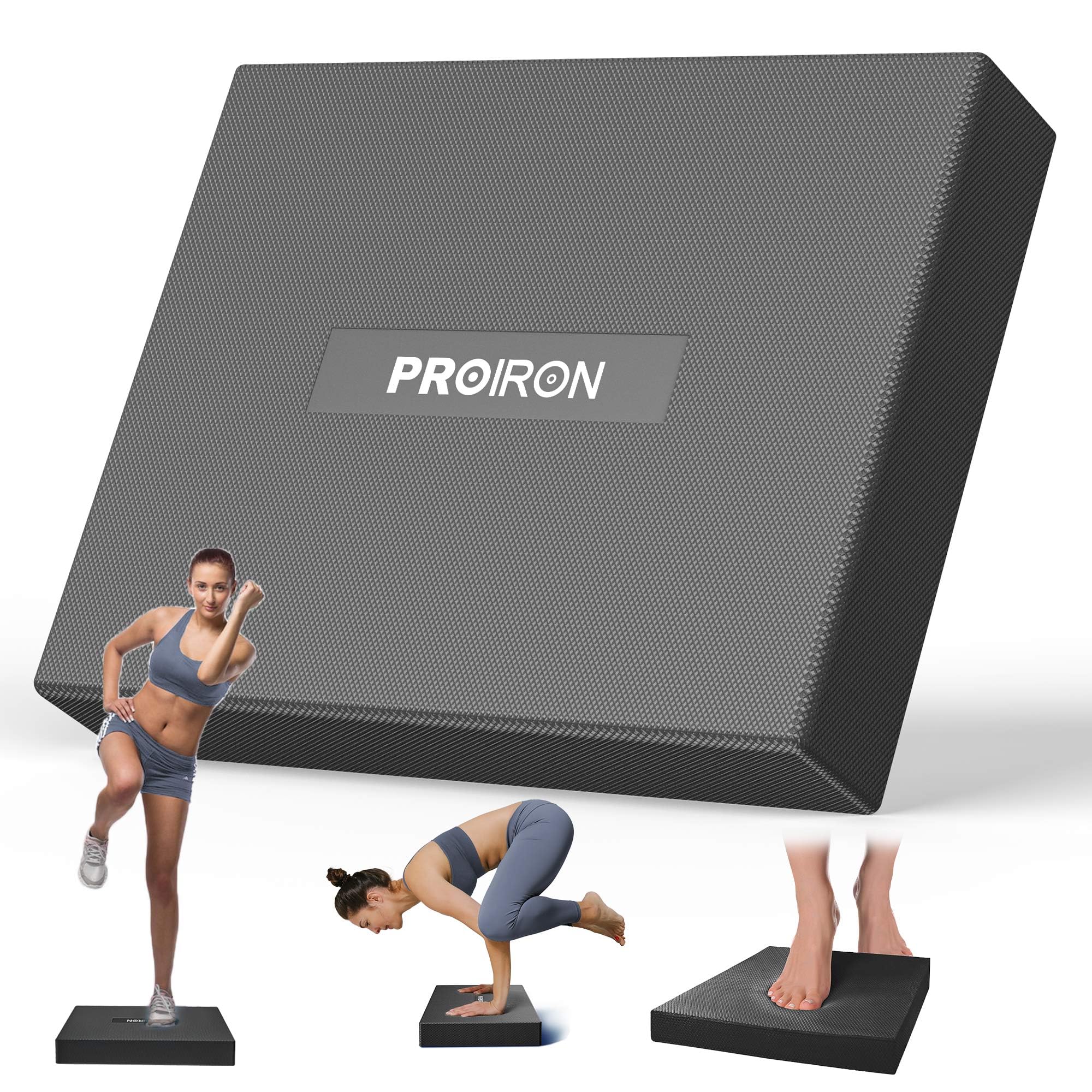 PROIRON バランスパッド PU素材 拡大する balance pad ブラック【生活応援】