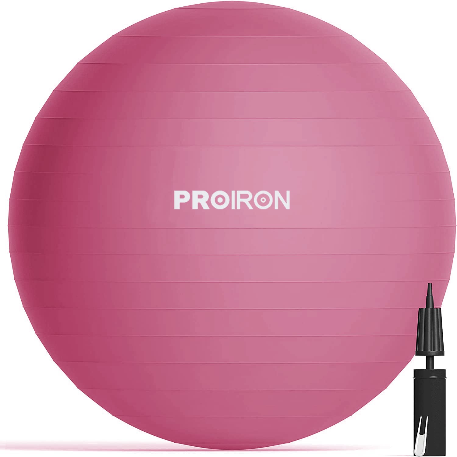 PROIRON バランスボール 55cm レッド ハンドポンプ付き 運動不足の解消 アンチバースト 耐荷重300kg
