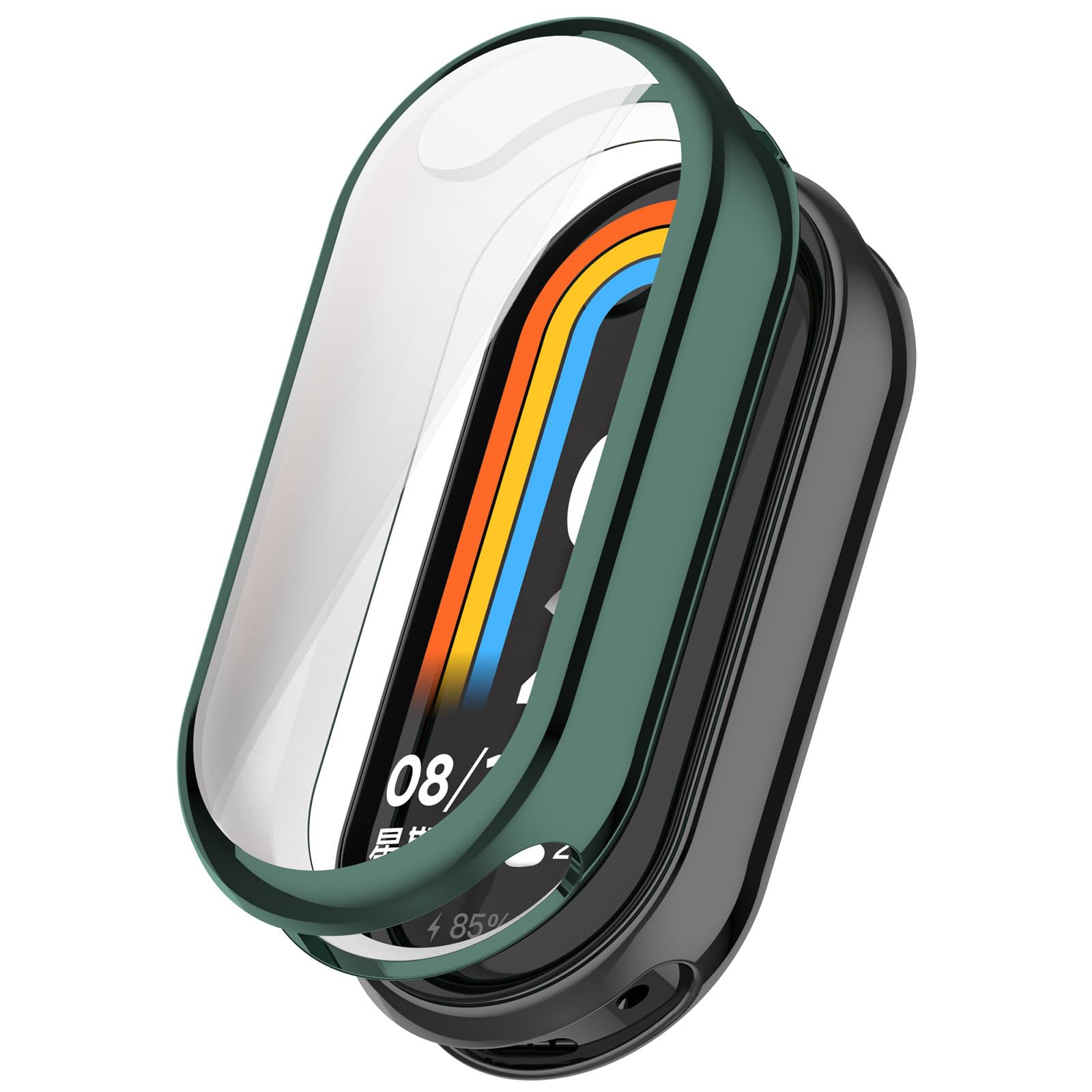 【即日配送】For Xiaomi Smart Band 9 ケース シャオミ スマートバンド9 ソフトケース【larfbulroc】全面保護 耐衝撃 柔らかい メッキ 脱着簡単 TPU ウオッチ 保護ケース 超薄型 カバー Xiaomi Mi band 9 対応（緑）【生活応援】