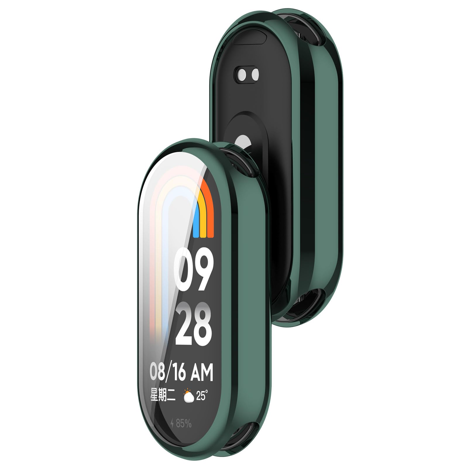 【即日配送】For Xiaomi Smart Band 9 ケース シャオミ スマートバンド9 ソフトケース【larfbulroc】全面保護 耐衝撃 柔らかい メッキ 脱着簡単 TPU ウオッチ 保護ケース 超薄型 カバー Xiaomi Mi band 9 対応（緑）【生活応援】