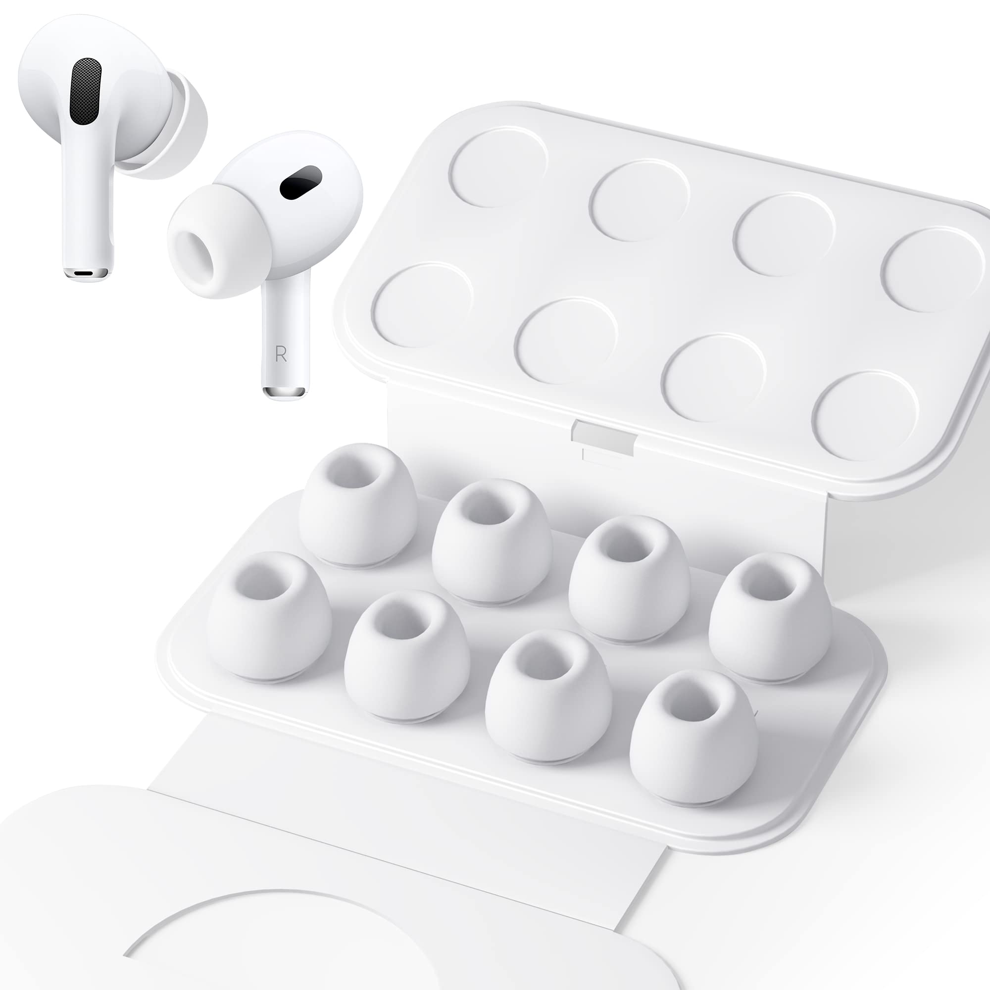 Seltureone【4組】イヤーピース AirPods Pro 第1/2世代対応 (Sサイズ 4ペア) ノイズリダクションホール..