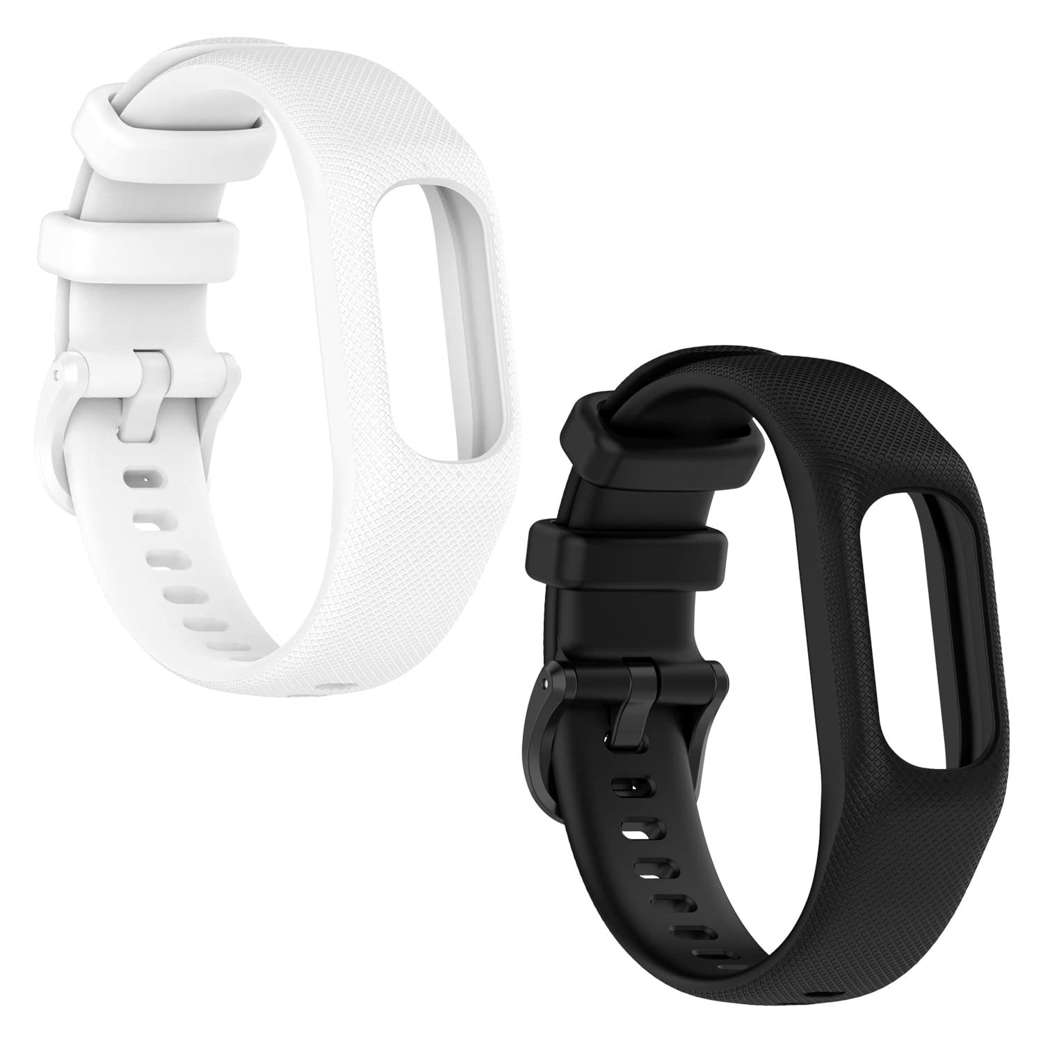 2本 Garmin vivosmart 5専用バンド 交換用レベル シリコンベルト 防水 脱着簡単 vivosmart交換用ストラップ S/Mサイズ適用（ブラック + ホワイト）【生活応援】(2)