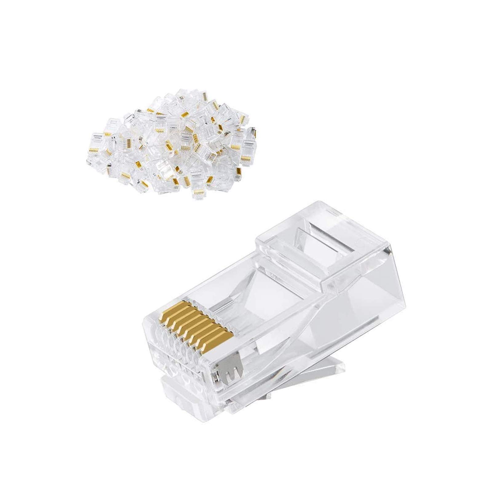 lan コネクタ,CableCreation RJ45コネクタ 100個入り LANコネクタ Cat6/Cat5e対応 単線ヨリ線対応 つめ..