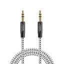AUXケーブル, CableCreation 3.5mm オーディオケーブル 0.45M ヘッドホンケーブル イロン編み 高耐久性 ヘッドフォン/iPod/iPhone/iPad/ホームステレオ/カーステレオなど対応(2)