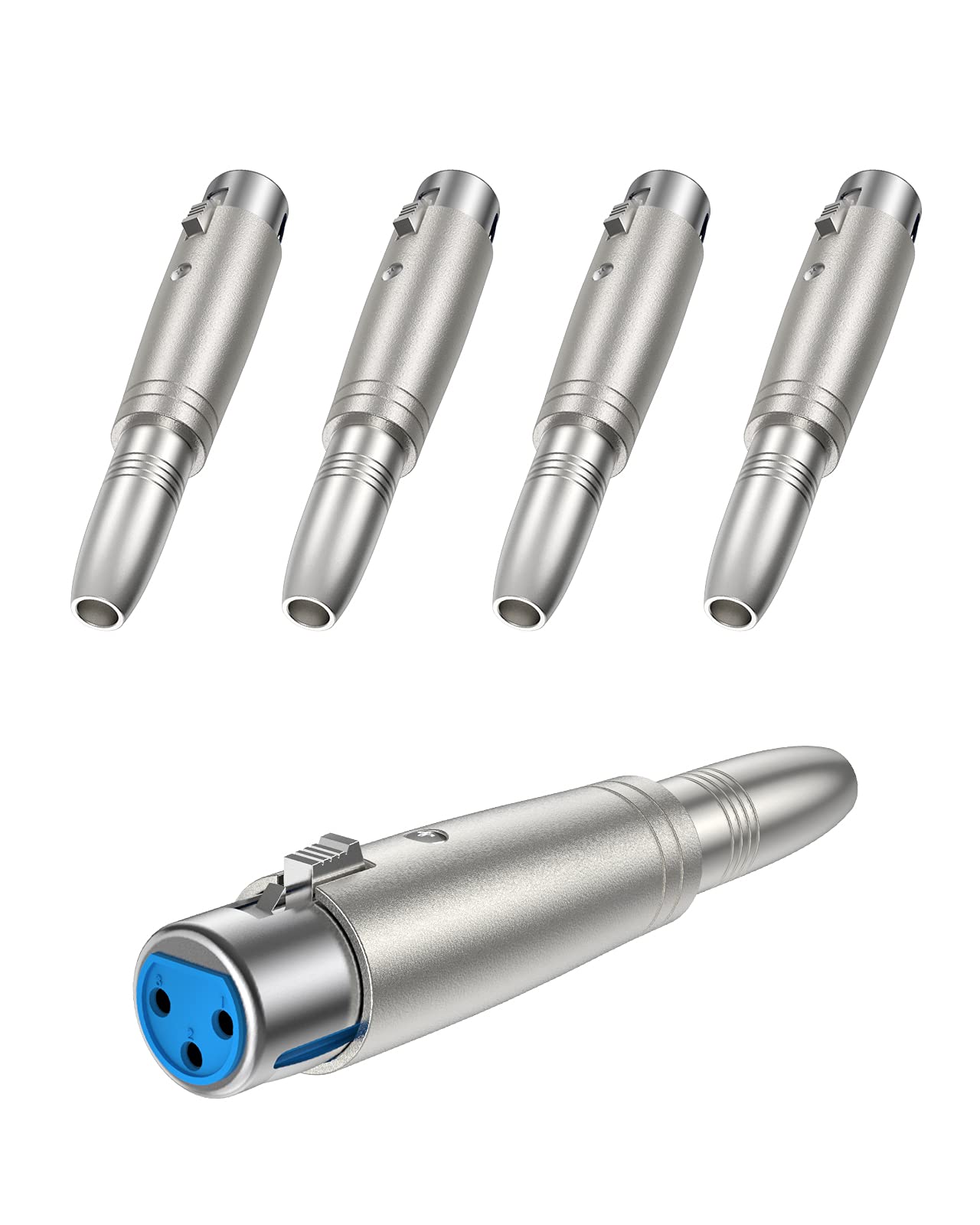 【最短当日発送】XLR変換，CableCreation【5本入り】XLR 3 Pinメス to 1/4" 6.35mmメス ジャックソケッ..