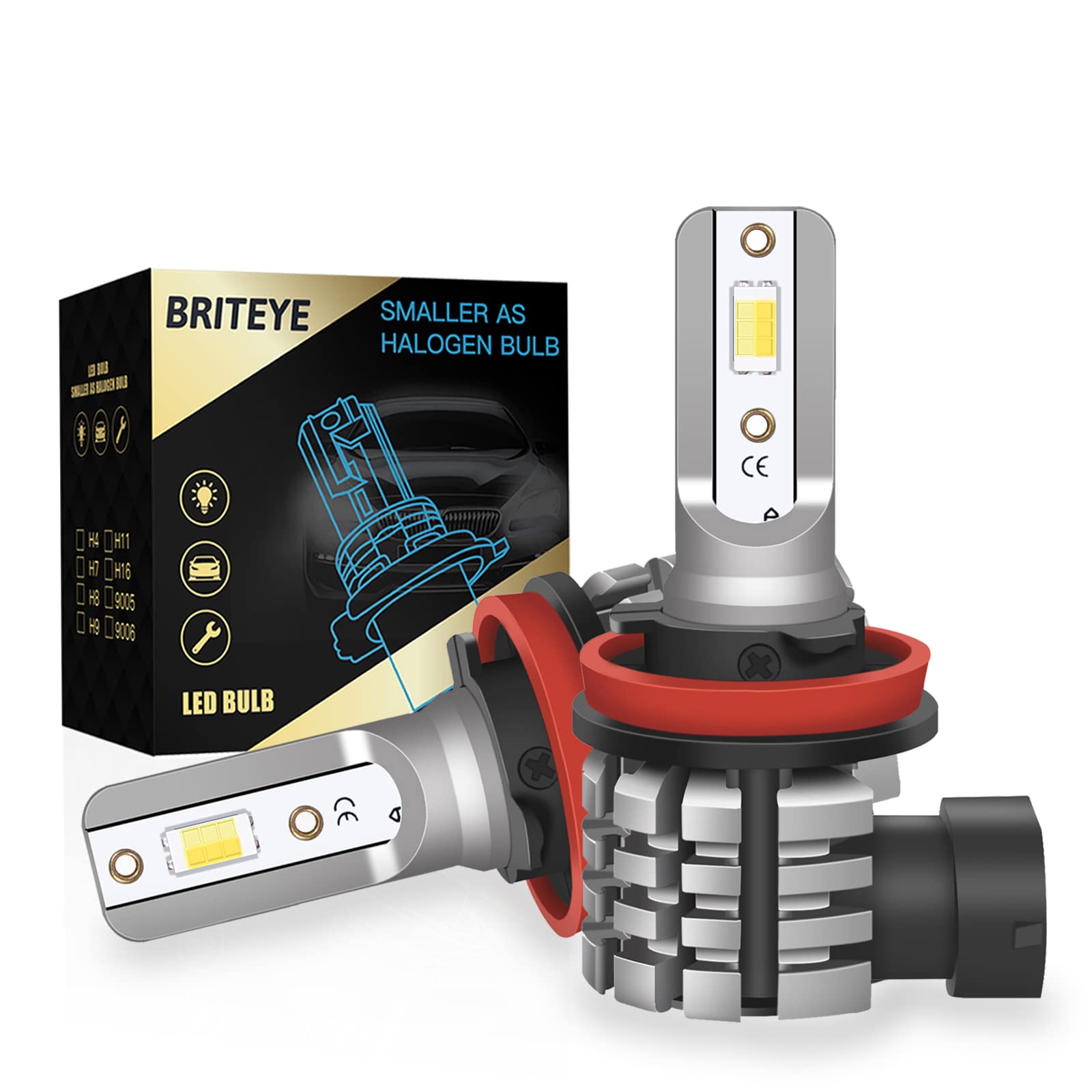 Briteye(まぶしい) H8 H11 H16 LEDフォグランプ 2色切り替え 6500Kホワイト/イエロー 3000K H11 LEDバ..