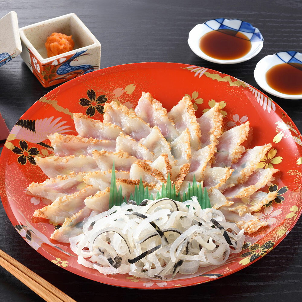 「関とら本店」 ふくたたき刺身セット （真ふぐたたき刺身55g、とらふぐ皮20g、ふくポン酢10g×2、とら..