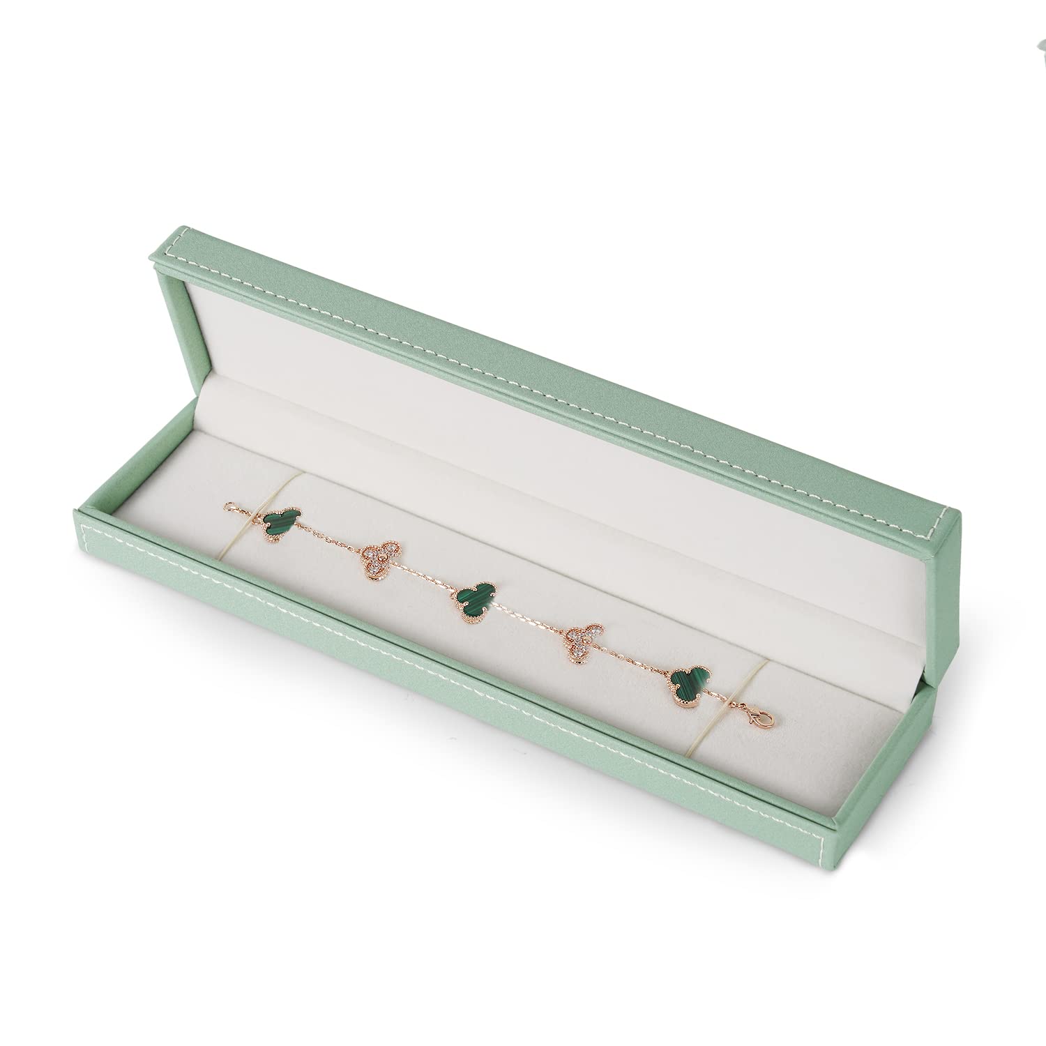 【納期約1〜2週間】Woodtenネックレスボックス ペンダント ギフトボックス グリーン レザー ジュエリー ギフトボックス 誕生日 記念日 婚約 プロポーズ...