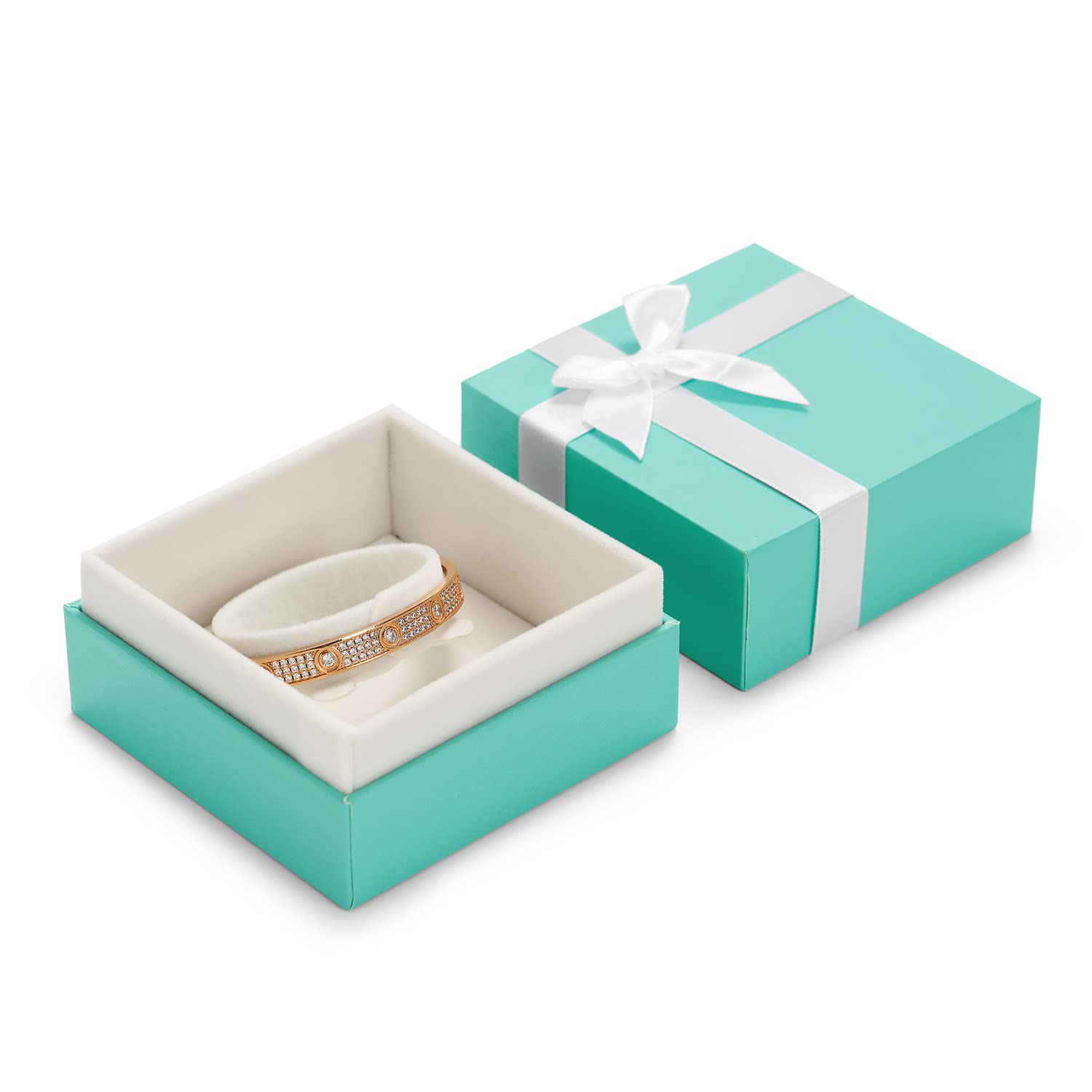 【納期約1〜2週間】Woodtenヴィンテージ ベルベット ブレスレット ギフト ボックス ジュエリー バングル ギフト ボックス リボン付き 結婚式、婚約、プ...