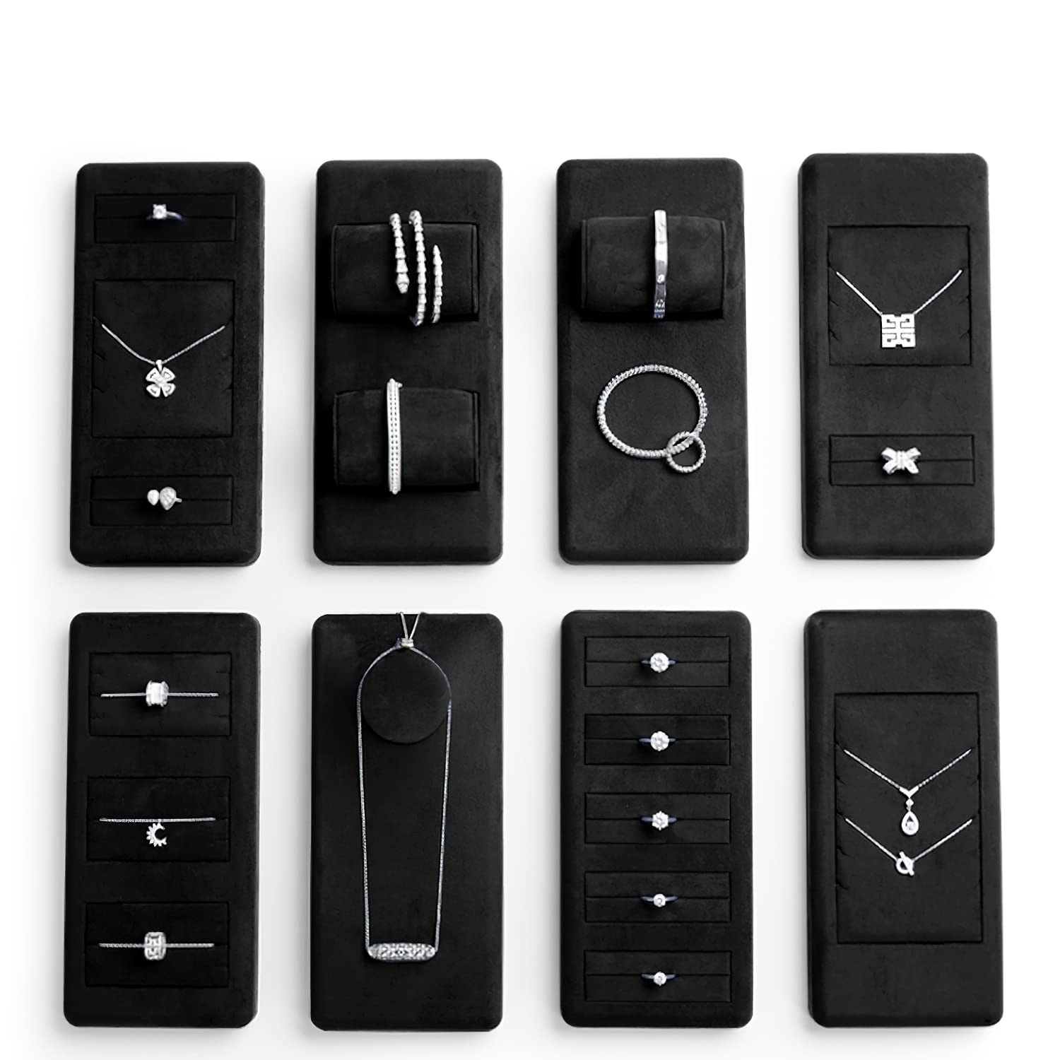 【納期約2〜3週間】Woodtenジュエリーディスプレイスタンド、ジュエリーディスプレイ小道具セット、イヤリング、ペンダント、ネックレス、リング、ディスプレイキ...