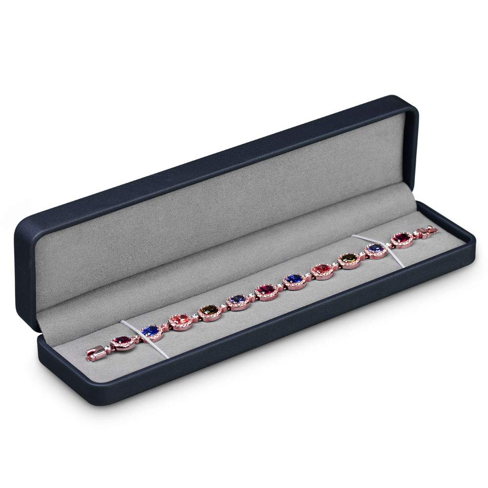 【納期約2〜3週間】Woodten レザーブレスレットネックレスギフトボックス、ジュエリーショーケースネックレスジュエリー収納ボックス、マイクロファイバーインテ...