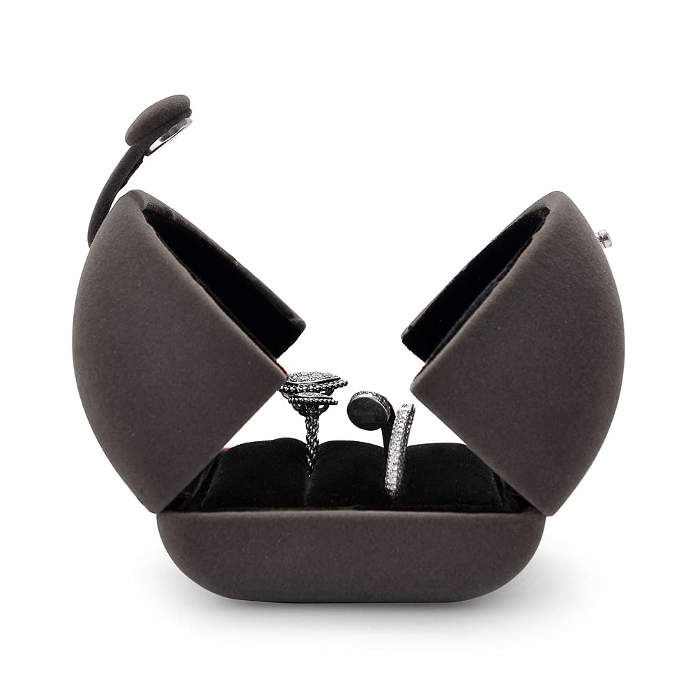 【納期約2〜3週間】Woodten 結婚指輪ボックスダブルオープンデザイントップベルベットインテリアリングギフトボックス女性用、女の子ぬいぐるみ結婚指輪収納ボッ...