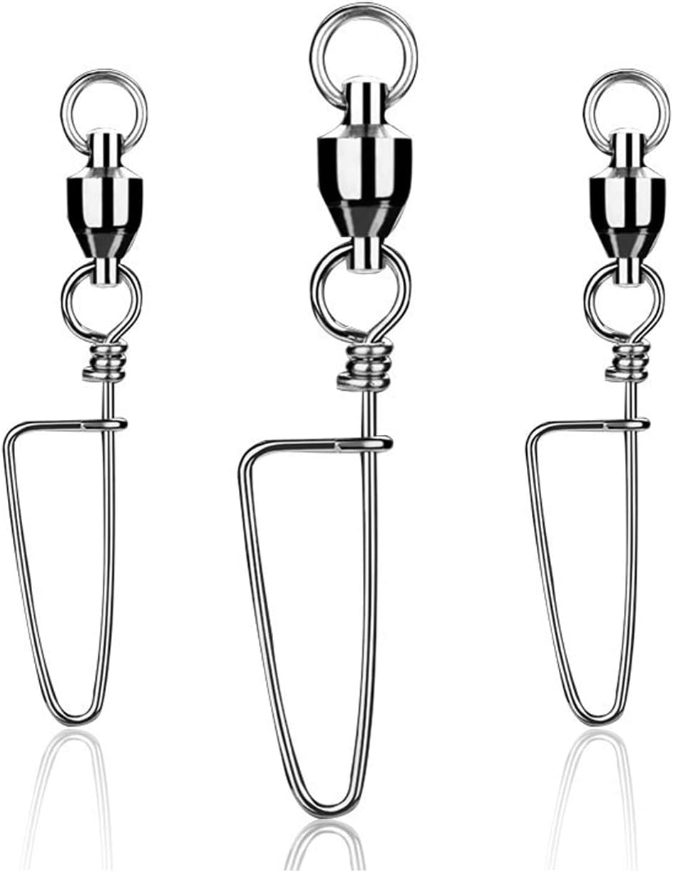 20個 ボールベアリングスイベル 高強度 強力溶接リンク ステンレス スイベル ルアー用スイベル 付きサルカン 耐腐食 海釣り 釣り道具 渓流釣り 仕掛け