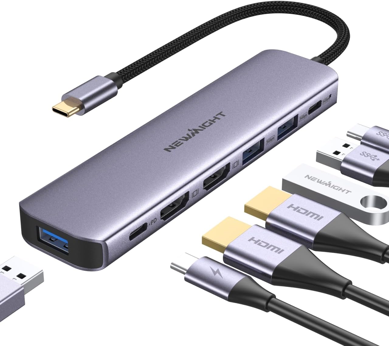 USB C ハブ hdmi 2つ Dual Display ドッキングステーション 7in1 MST デュアル 4K HDMI 拡張 リプル デ..