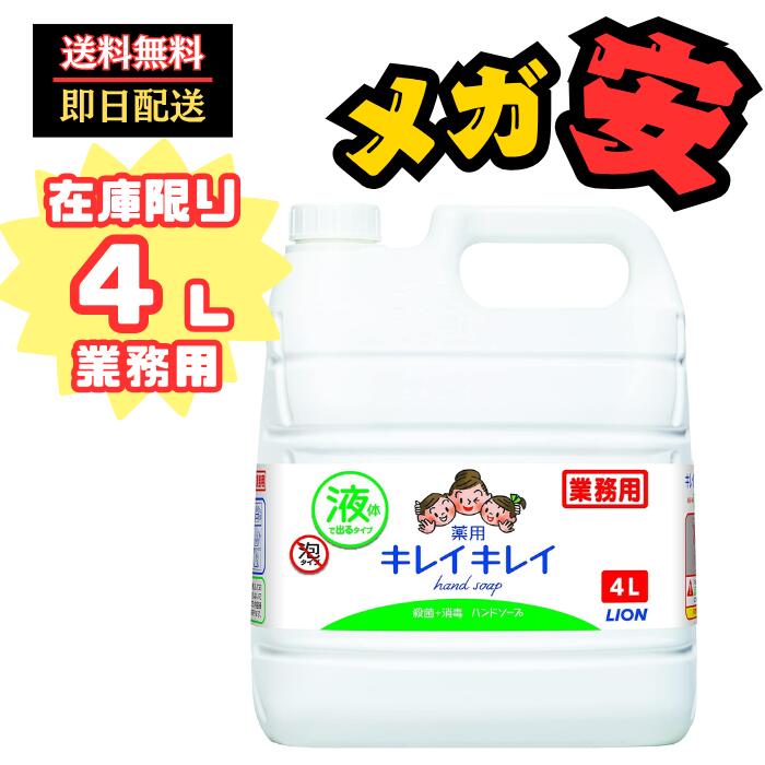 ライオンハイジーン キレイキレイ薬用ハンドソープ 業務用 4L（楽天・メガホーム）