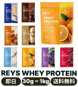 REYS レイズ ホエイ プロテイン 1kg 国内製造 ビタミン7種配合 WPCプロテイン オレンジ風味 お試し 30g フルーツセット・お試し 30g カフェ...