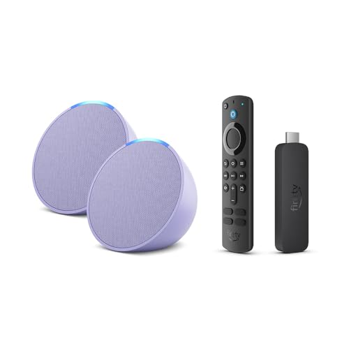 【セール中】【ホームシアターセット】Echo Pop (ラベンダー)x2 + Fire TV Stick 4K 第2世代