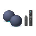 【セール中】【ホームシアターセット】Echo Dot 第5世代 (ディープシーブルー)x2 + Fire TV Stick 4K Max 第2世代