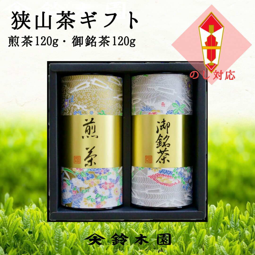 お歳暮 お茶 ギフト 【狭山茶120g×2 AB-40】 狭山 煎茶 やぶきた茶 （味の濃い金ラベル）明治37年創業！老舗茶問屋鈴木園 日本茶 緑茶 深蒸し茶 お中元 御中元 お歳暮 御歳暮 内祝 御礼 など のし対応可能