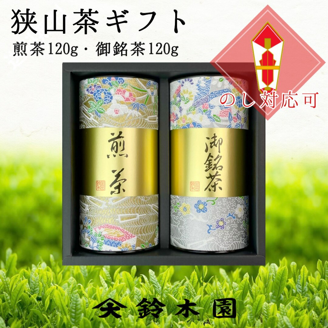 狭山茶 お茶 ギフト 【狭山茶120g×2 AB-40】 狭山 煎茶 やぶきた茶 （味の濃い金ラベル）明治37年創業！老舗茶問屋鈴木園 日本茶 緑茶 深蒸し茶 お中元 御中元 お歳暮 御歳暮 内祝 御礼 など のし対応可能