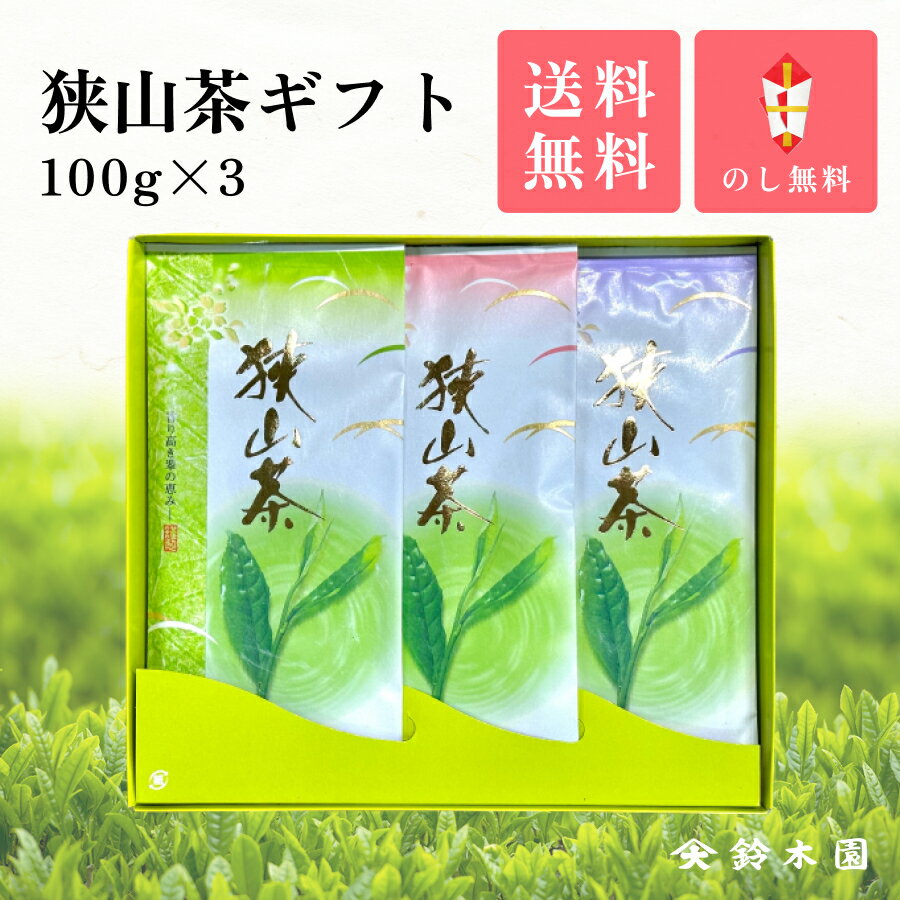 狭山茶 お茶 ギフト 父の日【狭山茶100g×3 AS30】甘みのある深蒸し茶 SAYAMA 明治37年創業！老舗茶問屋鈴木園 ／ 日本茶 緑茶 煎茶 Japanese tea Greentea 各種のし掛け対応可能（お中元 御中元 お歳暮 御歳暮 お年賀 御年賀 御礼 内祝 寿 御見舞 御供 志 母の日 父の日 敬老の日）