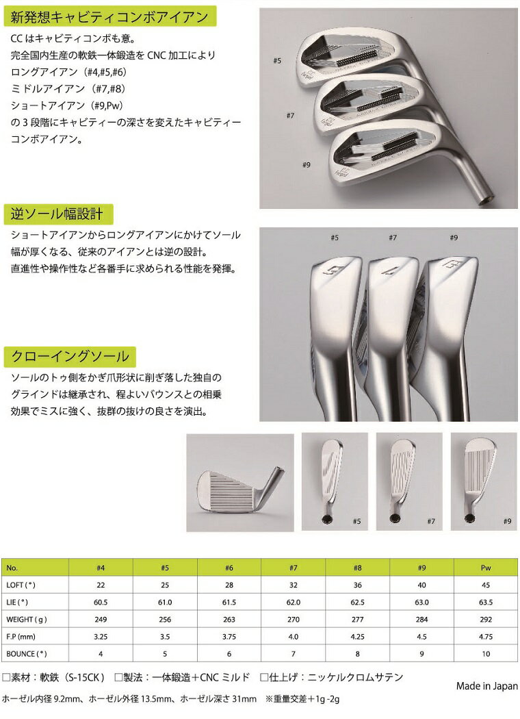 【RAZZLE DAZZLE／ラズルダズル】CSI-CC FORGEDアイアン6本セット（#5~9、PW）N.S.PRO950GH neoスチールシャフト 3