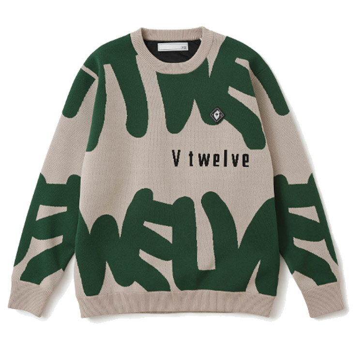 【V12/ヴィ トゥエルヴ】GRFT KNITゴルフウェア　メンズ　ニット　セーターV122520-KN05防風　裏地付き
