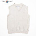 【FIVE STAR/ファイブスター】fs232-308-001 ユニセックス 　STAR LINKS KNIT VEST WHITE サマーニット ベスト